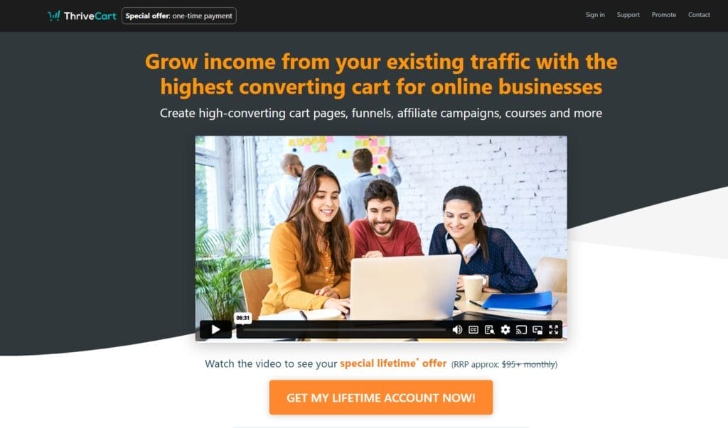 Build Affiliate Stores Thrivecart website