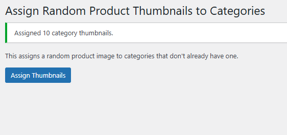 Woocommerce Random Product Category Thumbnail Assign Thumbnails Done